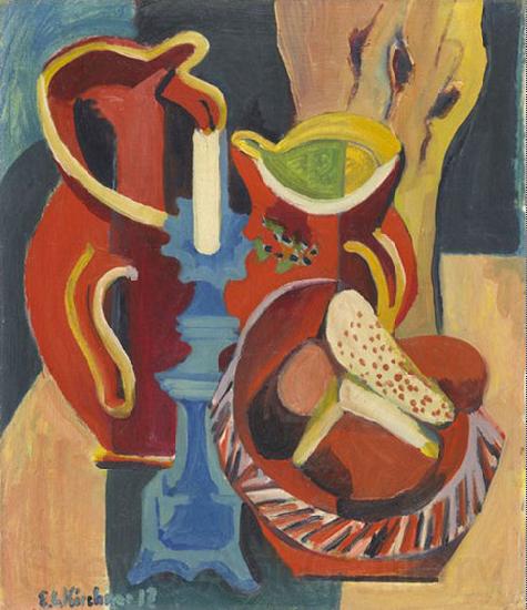Ernst Ludwig Kirchner Stilleben mit Krugen und Kerzen Spain oil painting art